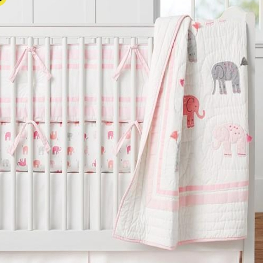 Pottery Barn Kids Harper Quilt & Sheet for Crib "M" and Winter Fitted Crib Sheet